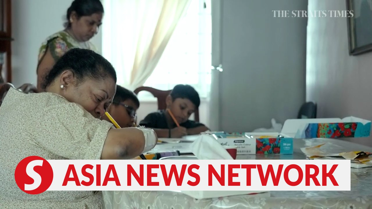 The Straits Times | Quadruple amputee grandmother embraces art by learning to draw