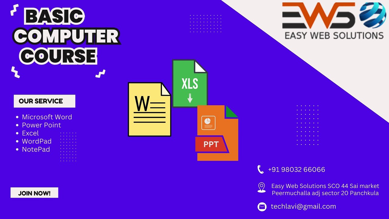Basic computer course in panchkula