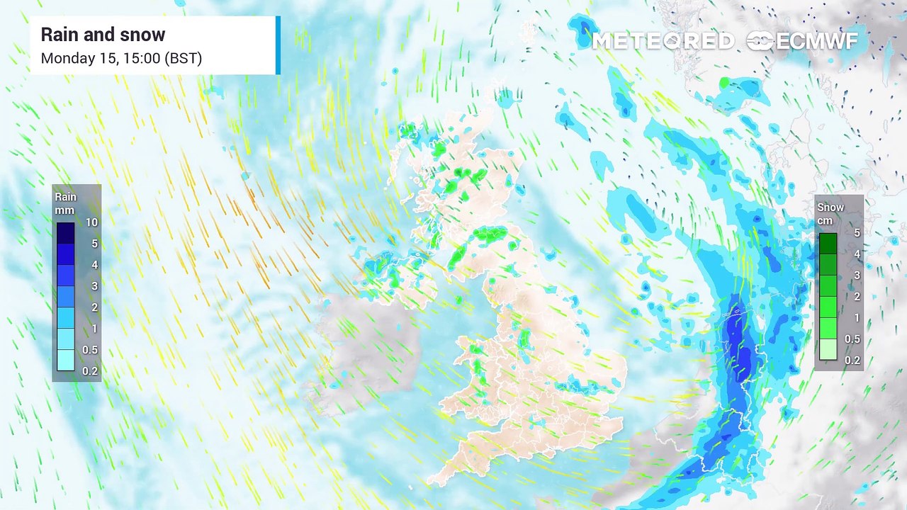 Rain and snow forecast