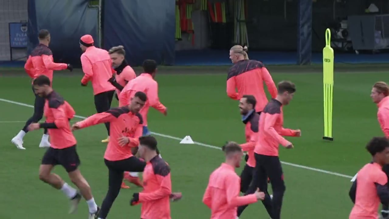Manchester City train ahead of Real Madrid quarter final second leg
