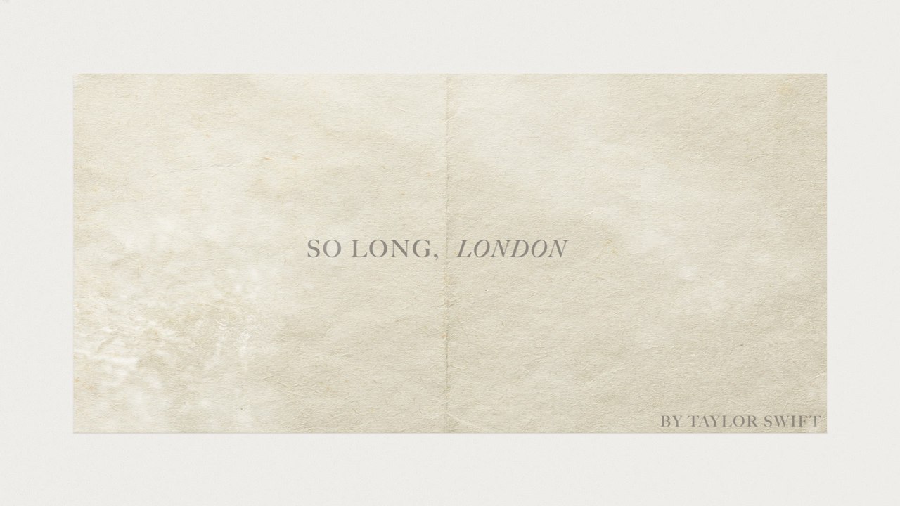 Taylor Swift - So Long, London (Lyric Video)