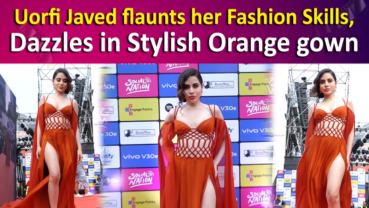Uorfi Javed serves Greek Goddess Vibes in Orange flowy dress