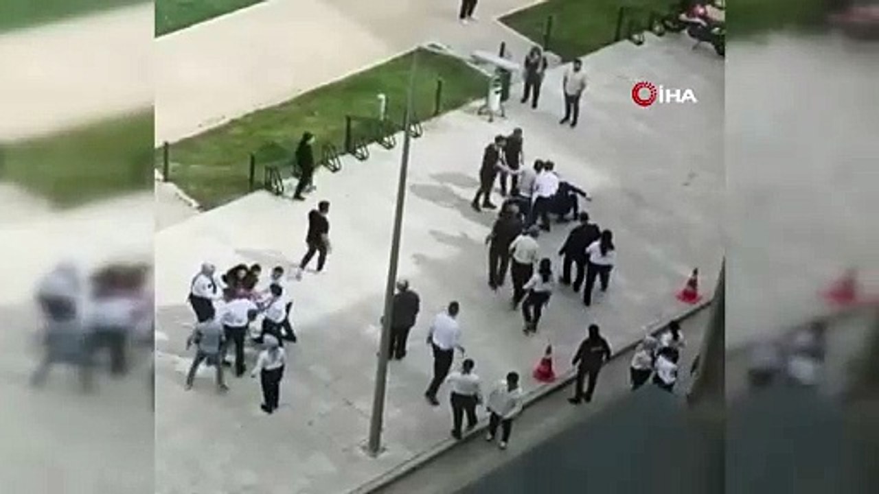 Hastane bahçesi bir anda ringe döndü