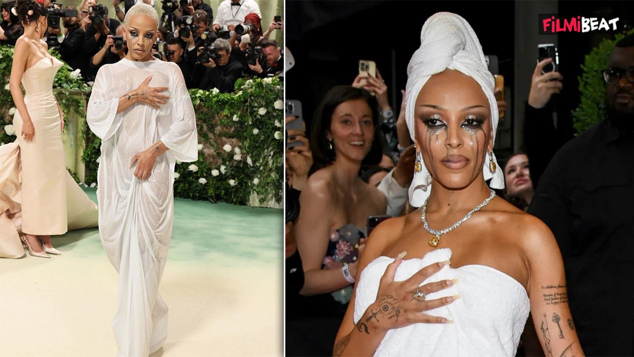 Met Gala में एक बार फिर दिखा Doja Cat का अतरंगी अवतार, Wet White T-shirt Gown से सब को किया हैरान!