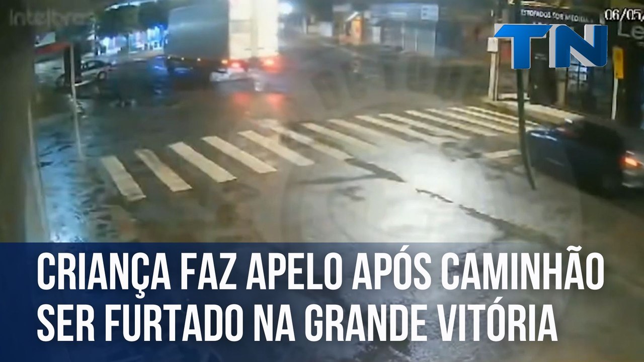 Criança faz apelo após caminhão ser furtado na Grande Vitória