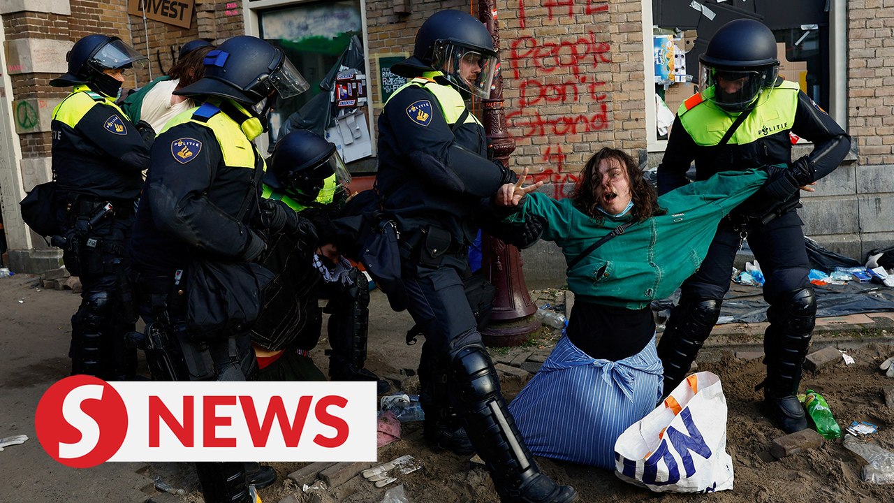 Amsterdam police break up pro-Palestinian student protest