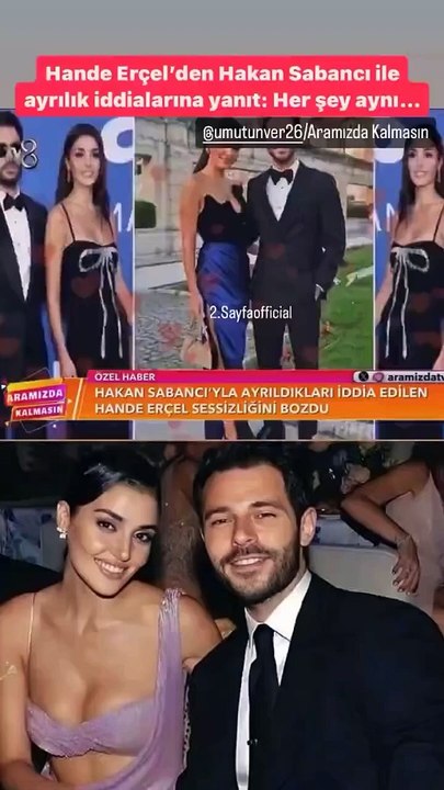 هاندا أرتشيل تنفي انفصالها عن حبيبها هاكان سابانجي