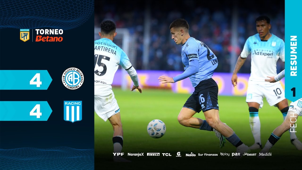 Belgrano de Córdoba vs Racing (4-4) | LPF Torneo Betano 2024 | Fecha 1
