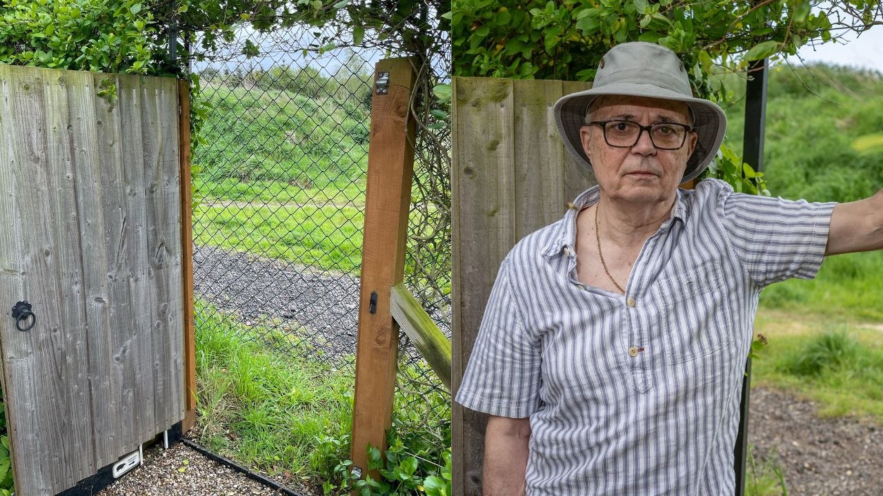 OAP blocked into own garden by chain link fence over bizarre neighbour row