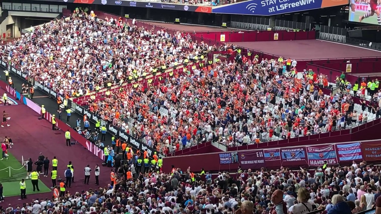 Luton Town fans at West Ham United