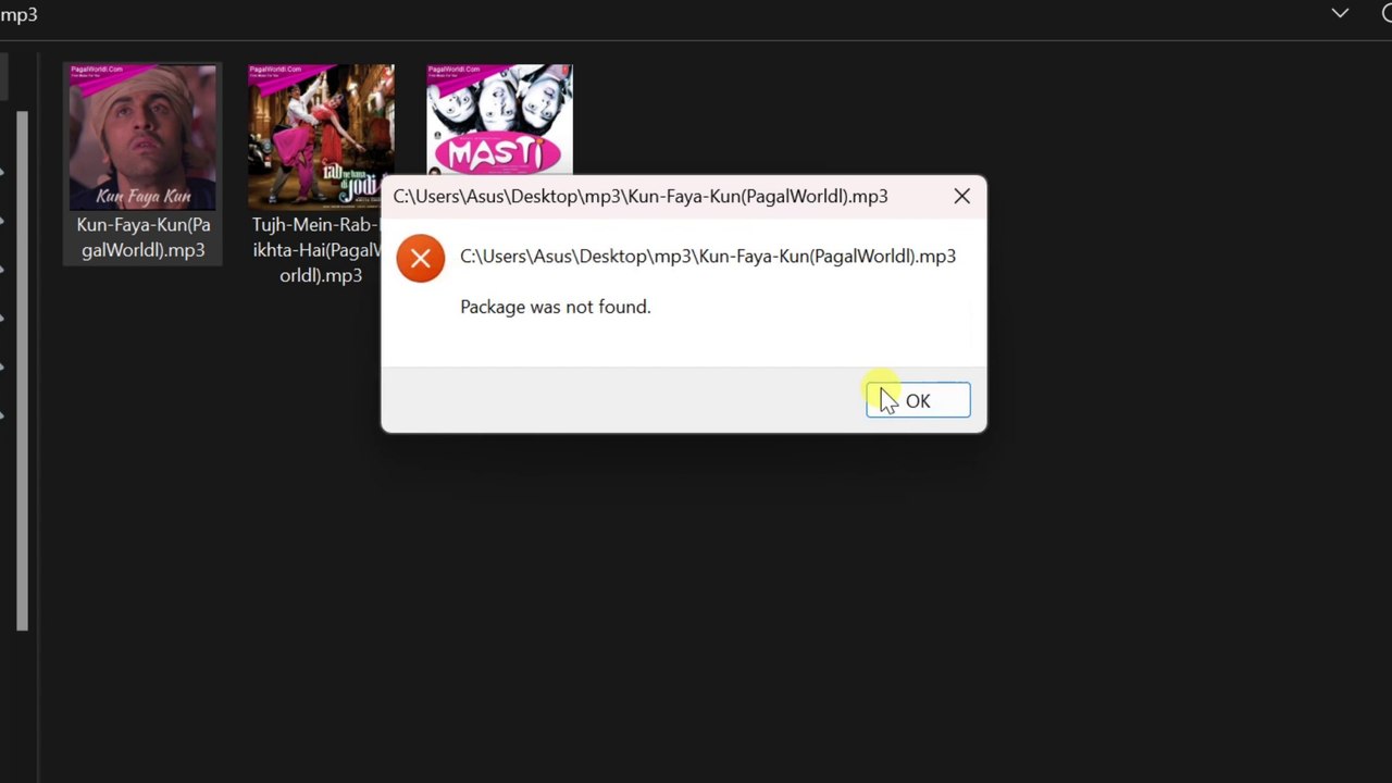 How to Fix File Opening Error "Package was not found" on Windows 11 || MP3 file error