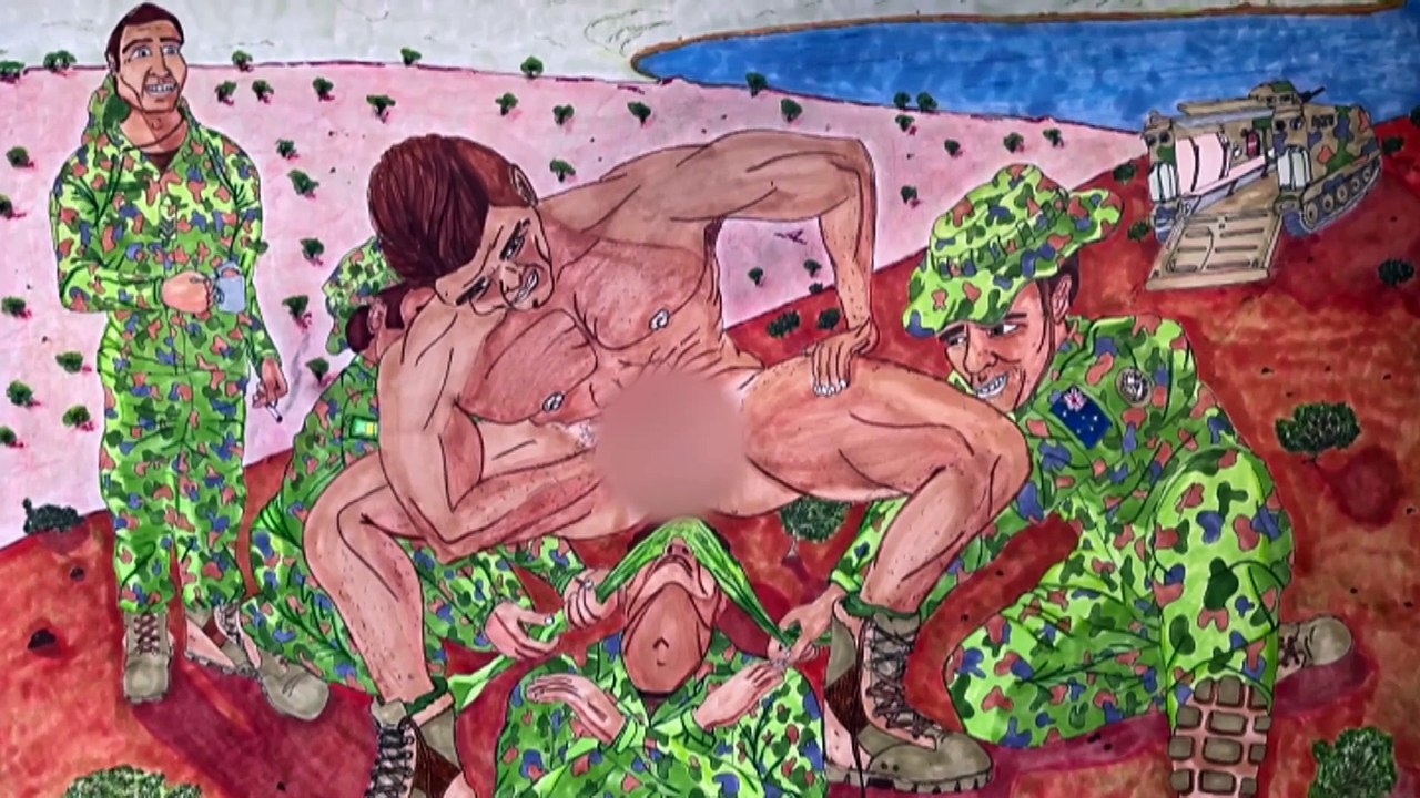 Drawing depicting defence abuse culture up for art price