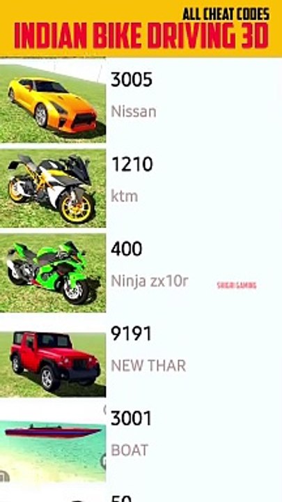 Indian Bike Driving 3D All Cars Cheat Codes | Indian GTA Game