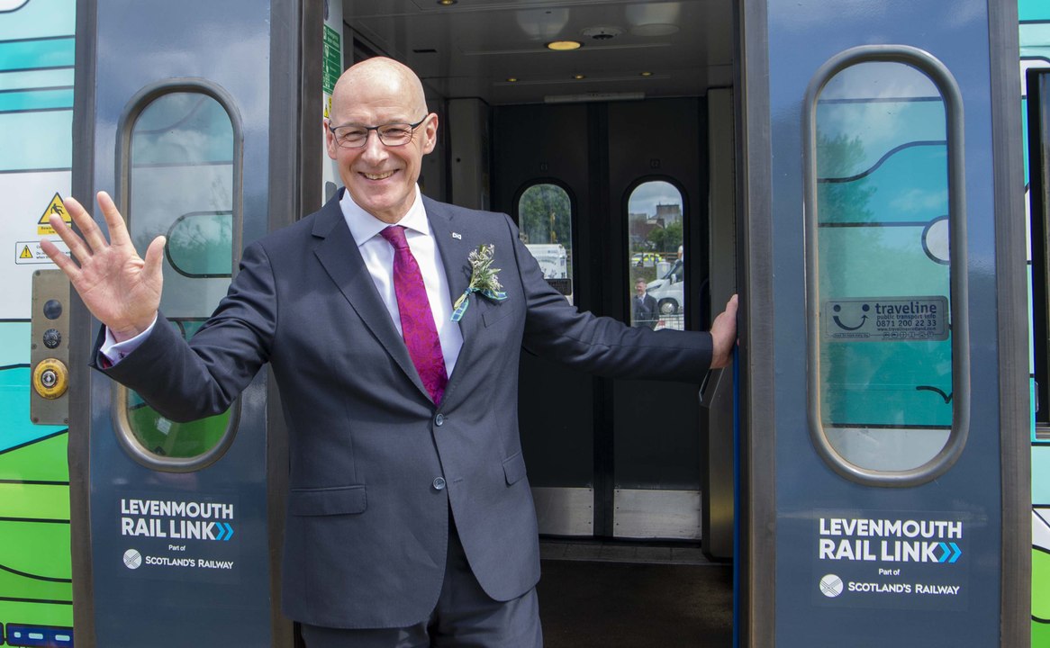 Scotland's First Minister John Swinney officially opens Levenmouth rail line