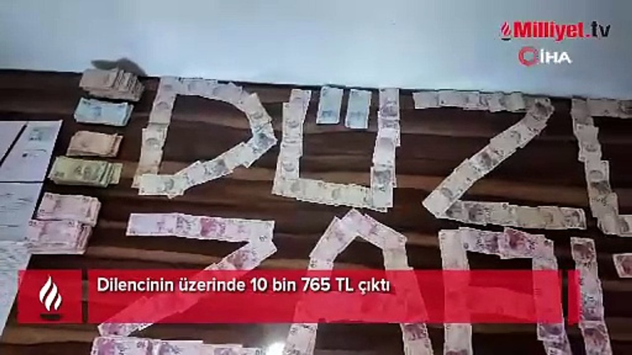 Dilencinin üzerinden çıkan paralar şoke etti