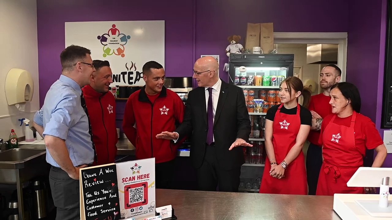 SNP leader, John Swinney in Barrowfield Glasgow