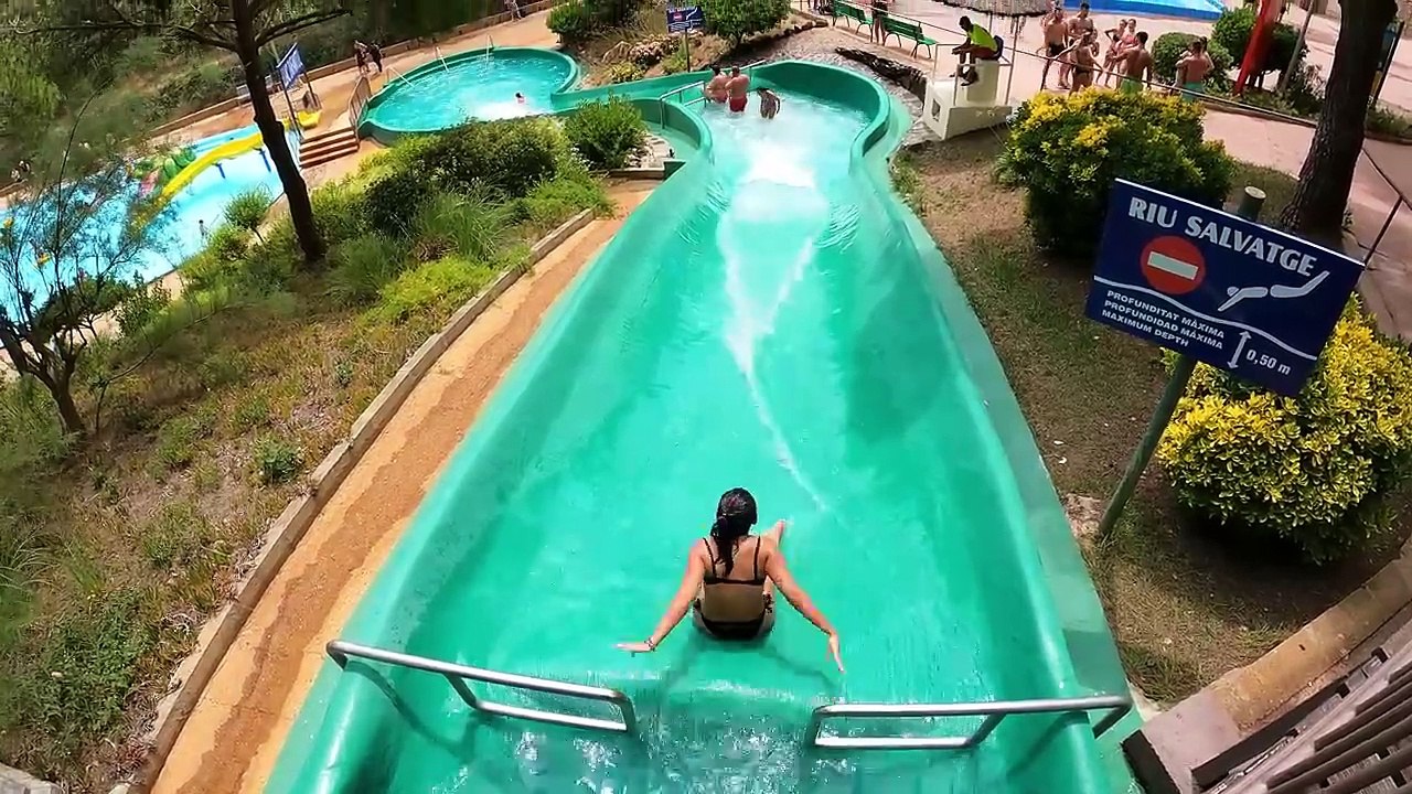 Water Slides at Water World Parc in Lloret de Mar, Girona, Spain