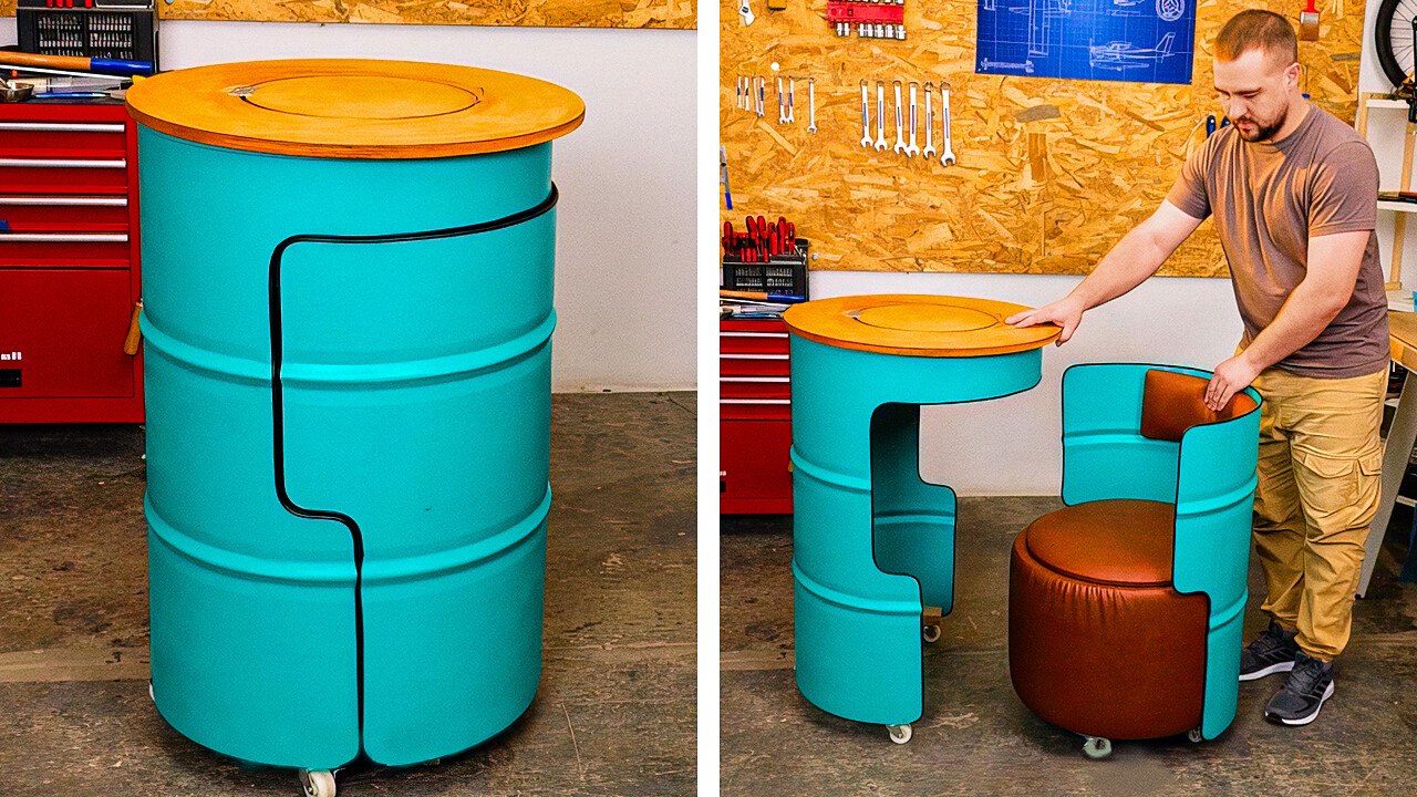 Turn barrels into useful Things? Amazing Workbench for your Garage