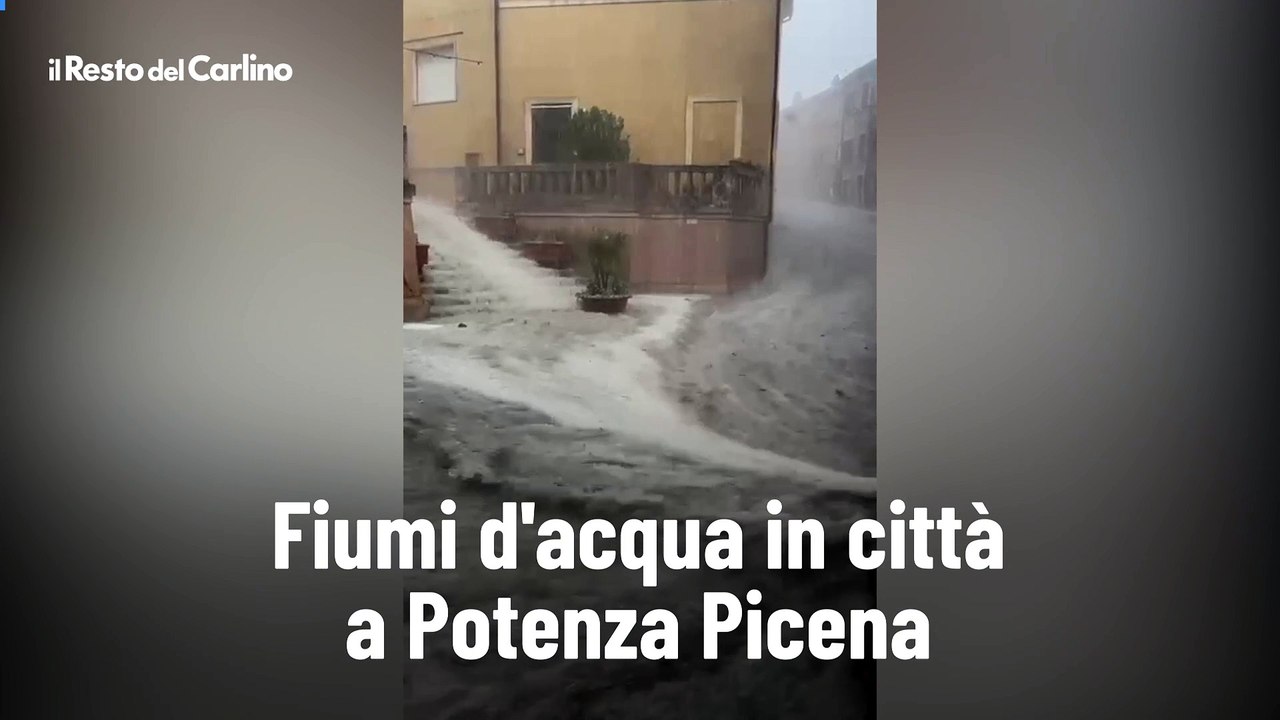 Fiumi d'acqua in citt? a Potenza Picena. Il video