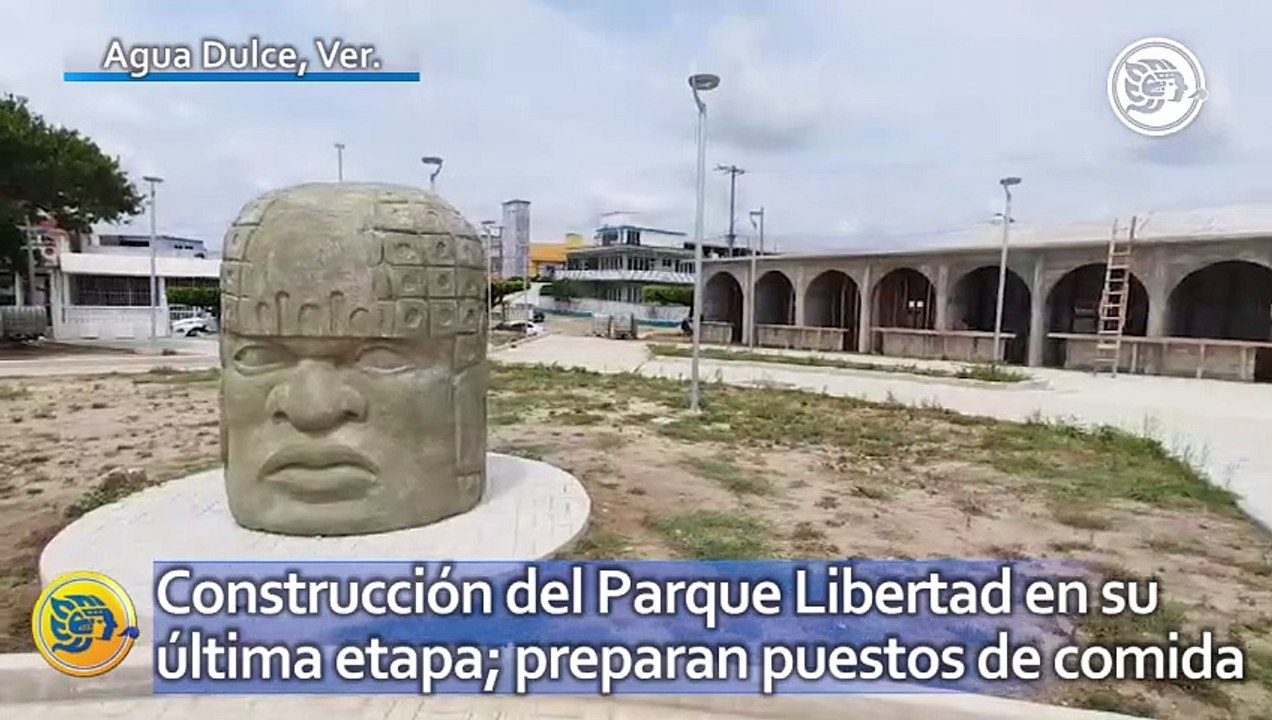 Construcción del Parque Libertad en su última etapa; preparan puestos de comida