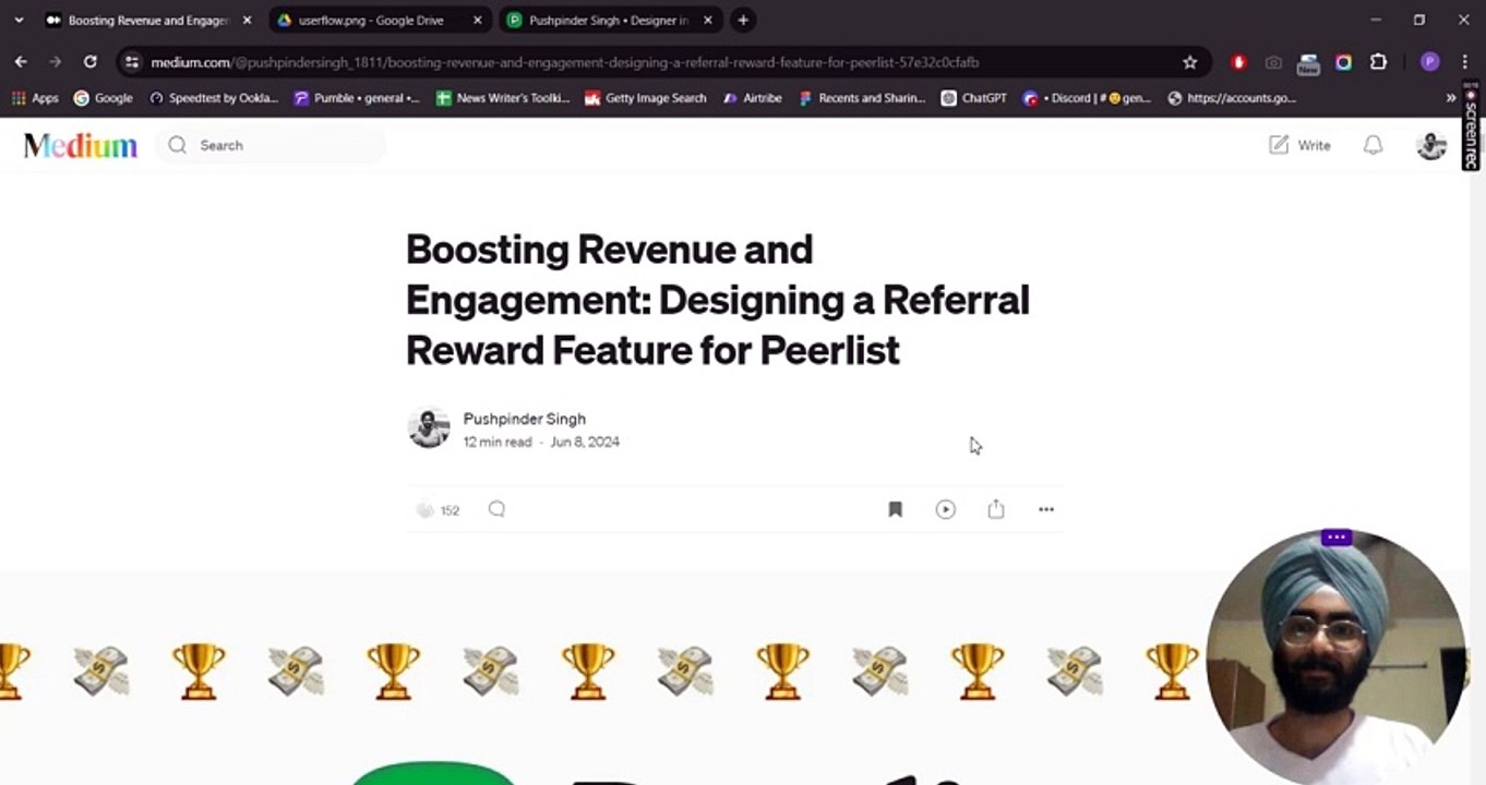 Walk Through Video of Case Study: Designing a Referral Reward Feature for Peerlist
