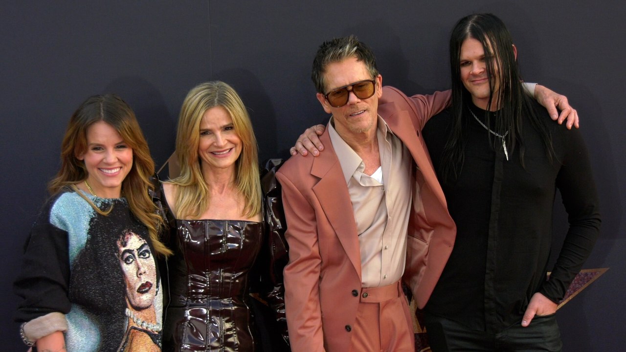 Kevin Bacon and Kyra Sedgwick joined by their kids, Sosie and Travis at "MaXXXine" world premiere in Los Angeles