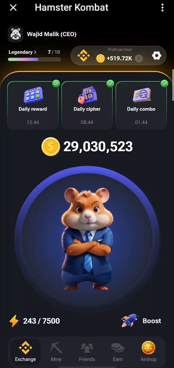 Hamster Kombat daily combo and daily cipher #hamsterkombat