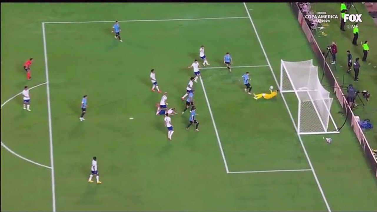 Alternate offside check of Uruguay goal vs USA