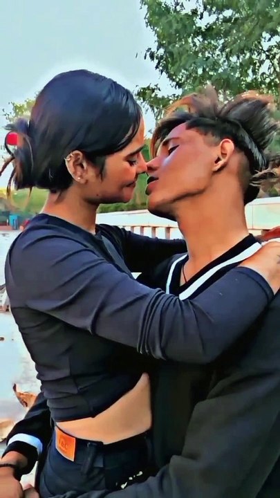 romantic couple hugs