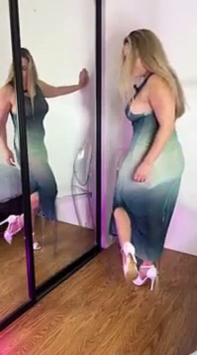 4K STILETTO HIGH HEELS TRYON w TRANSPARENT DRESSES Mirror View Over 40 Scarlett Kendall TryOns(240p)(1)