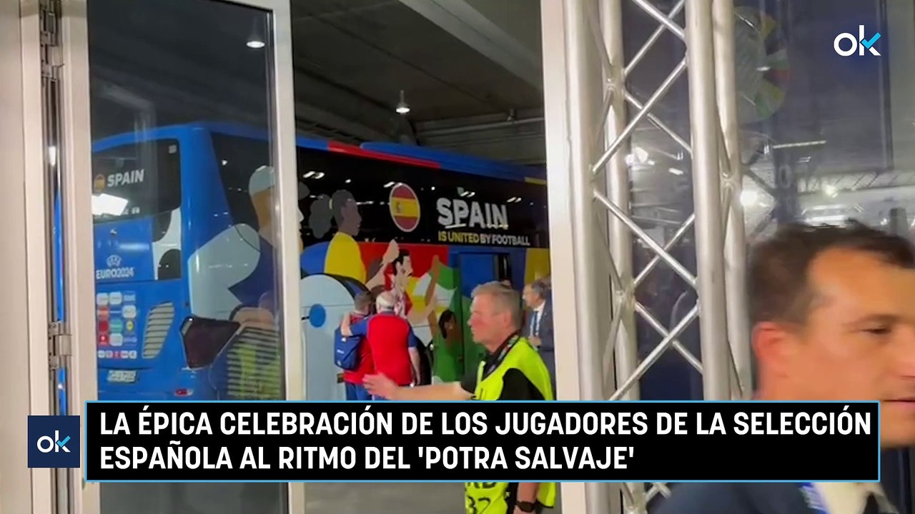 La épica celebración de los jugadores de la selección española al ritmo del 'Potra Salvaje'