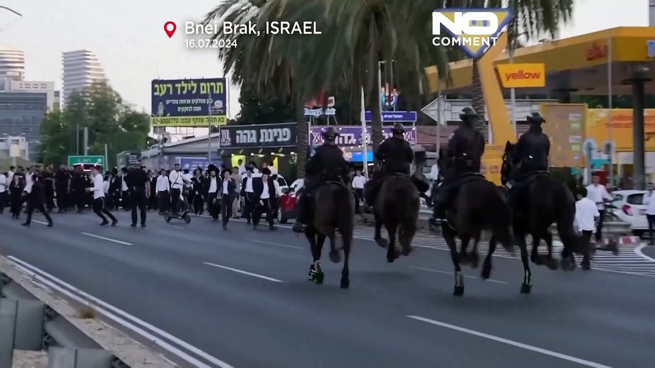 WATCH: Ultra-Orthodox Jewish men block highway in Israel in protest against draft