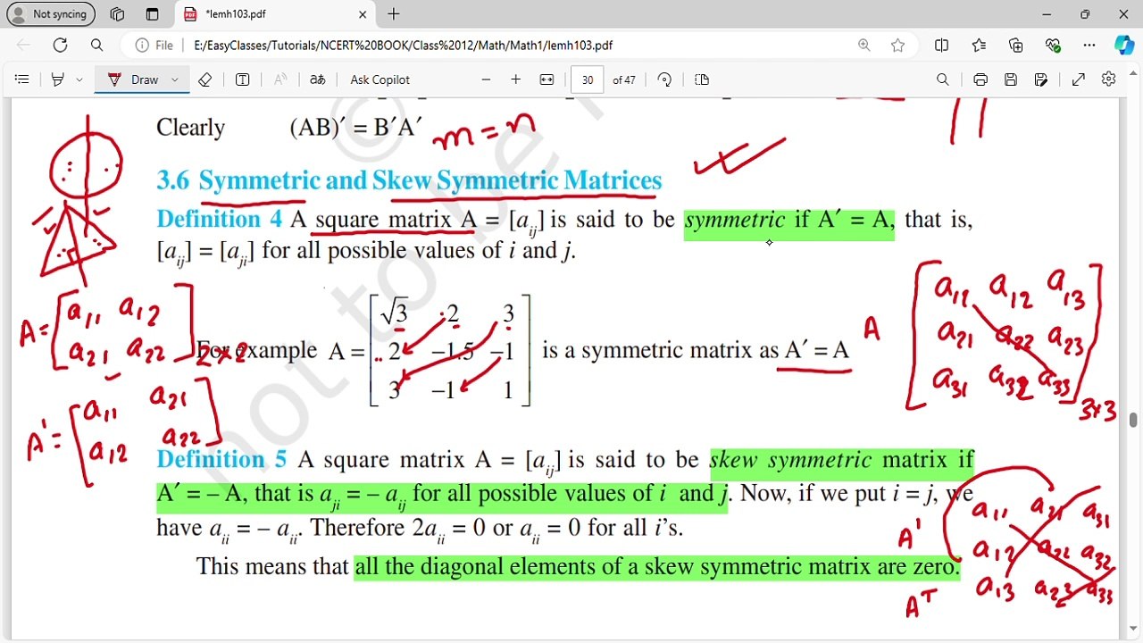 Symmetric and Skew Symmetric Matrix