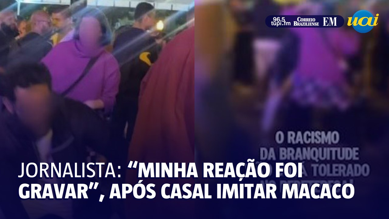Mulher grava casal imitando macaco em roda de samba
