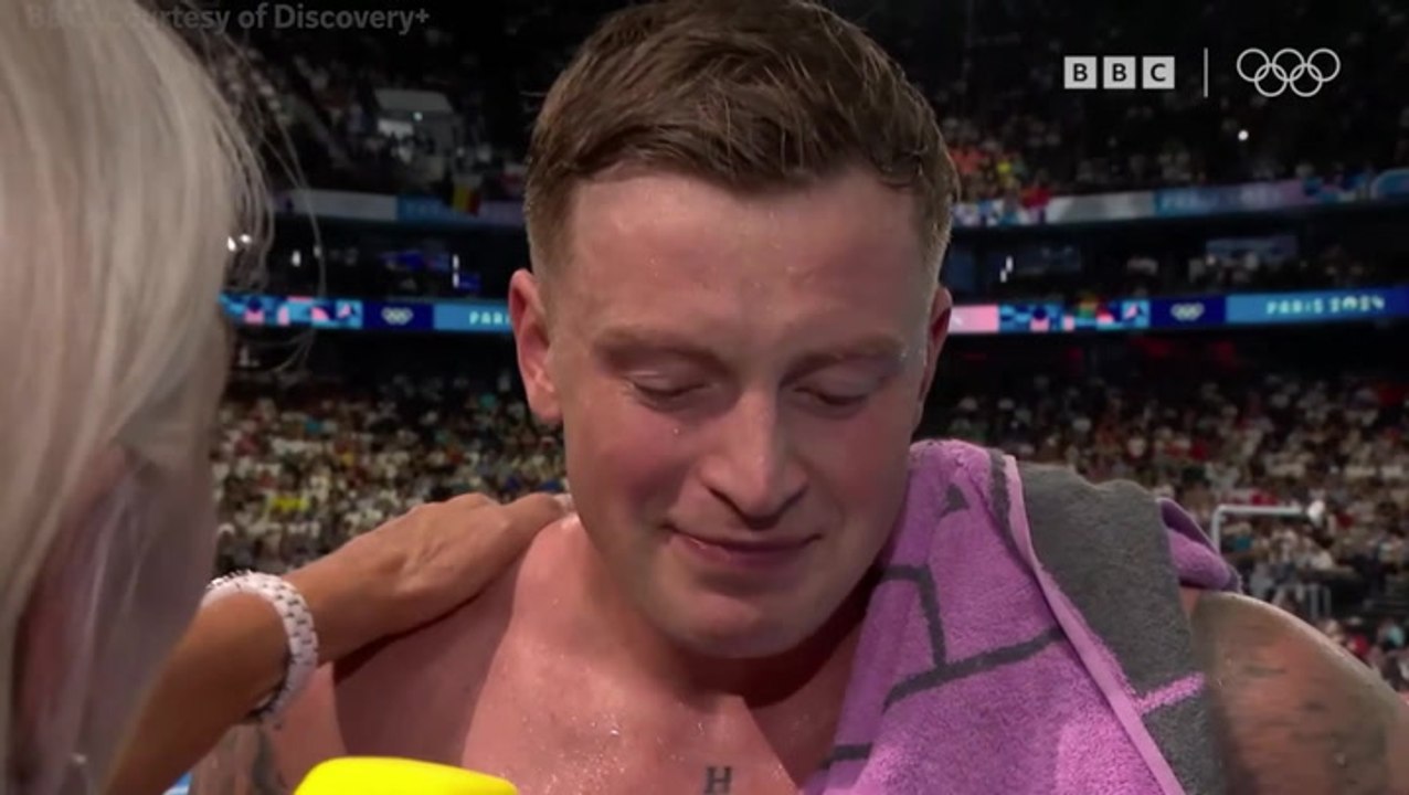 Adam Peaty in tears during emotional interview after silver medal