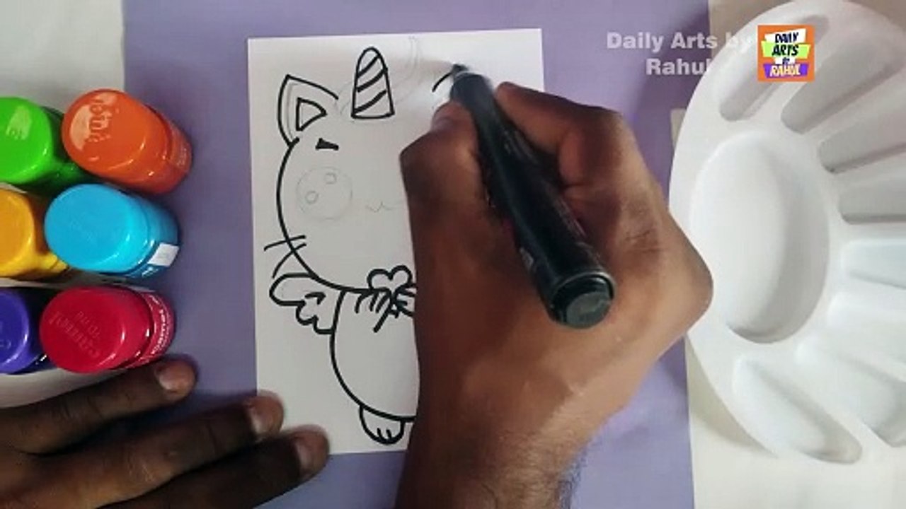 Easy Caticorn Drawing step by step