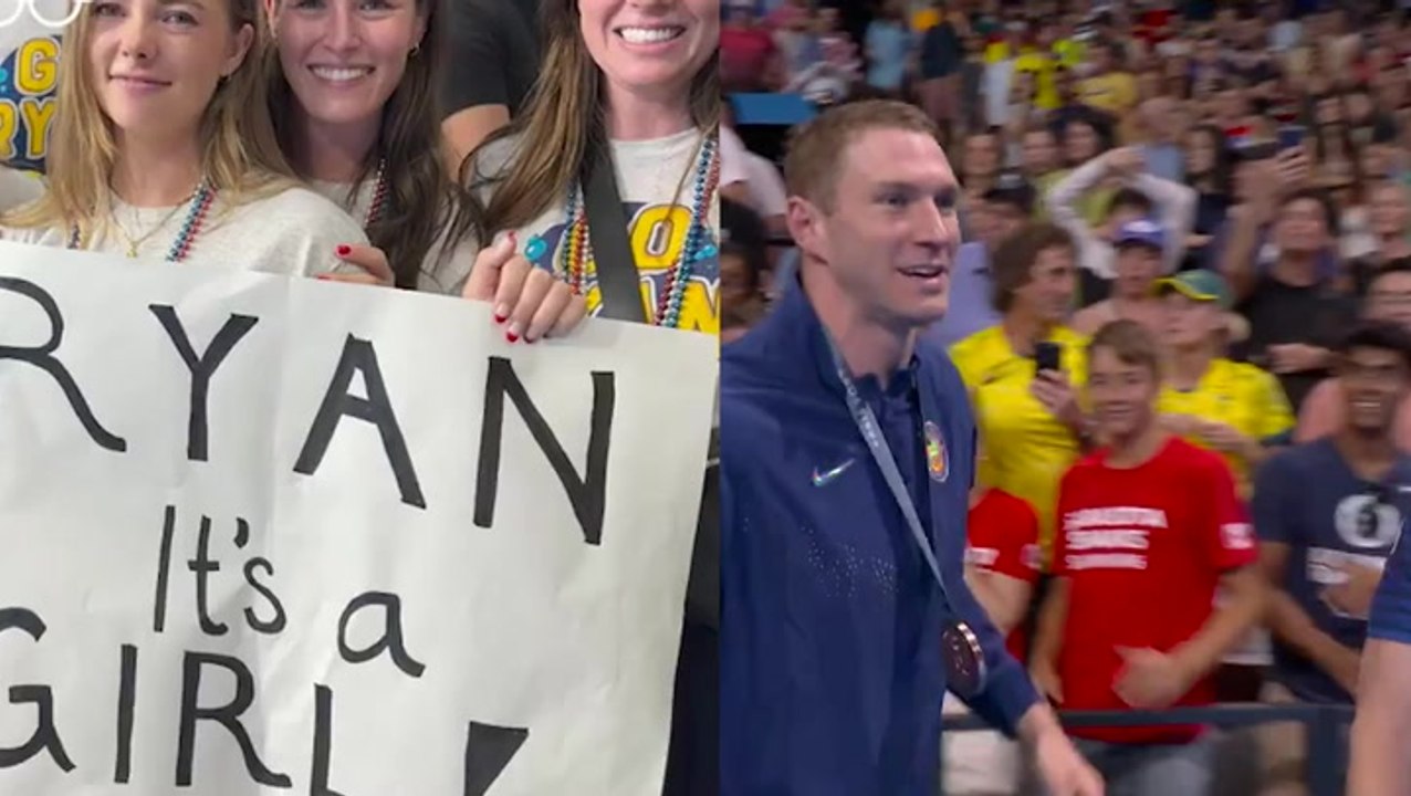 Ryan Murphy’s wife reveals gender of their unborn baby as he celebrates Olympic bronze