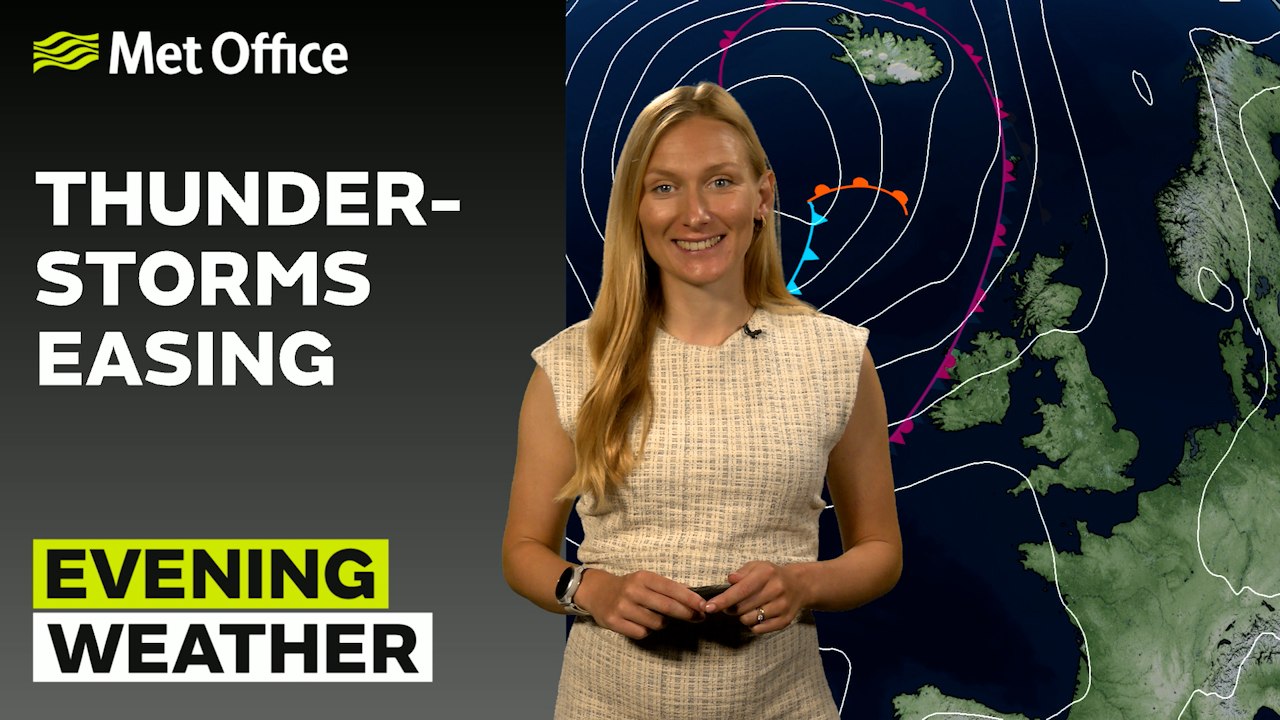 Met Office Evening Weather Forecast 01/08/24 - Warm and Muggy again