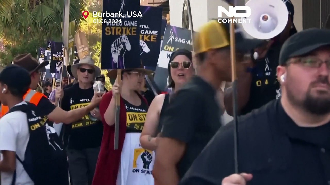 Artistas de Hollywood fazem greve contra a IA nos estúdios Warner Brothers