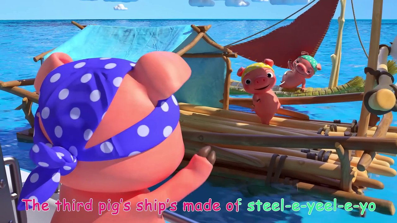 Three Little Pigs Pirate Version!_ CoComelon Animal Time _ Animals for Kids