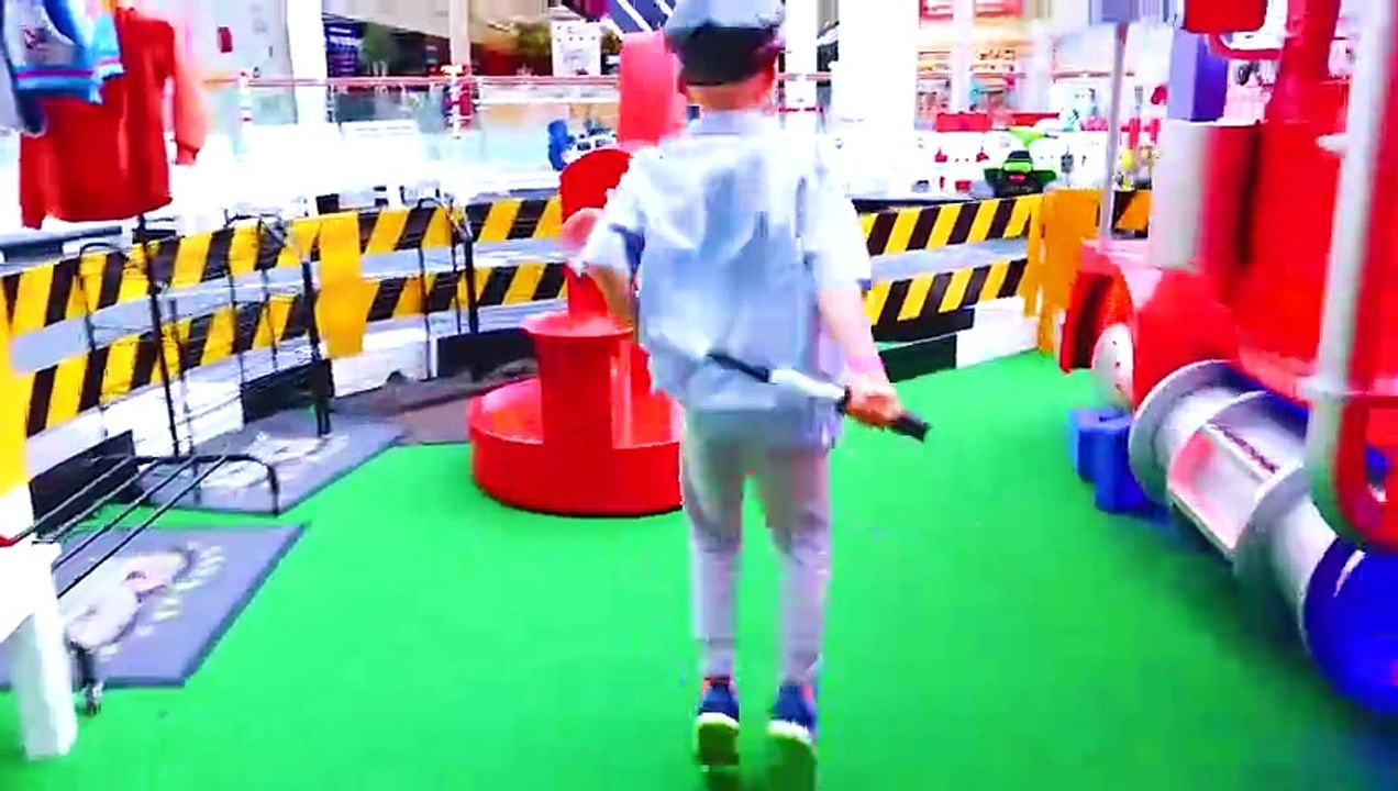 Vlad, Nikita and Mom Kids Activities at Indoor Playground