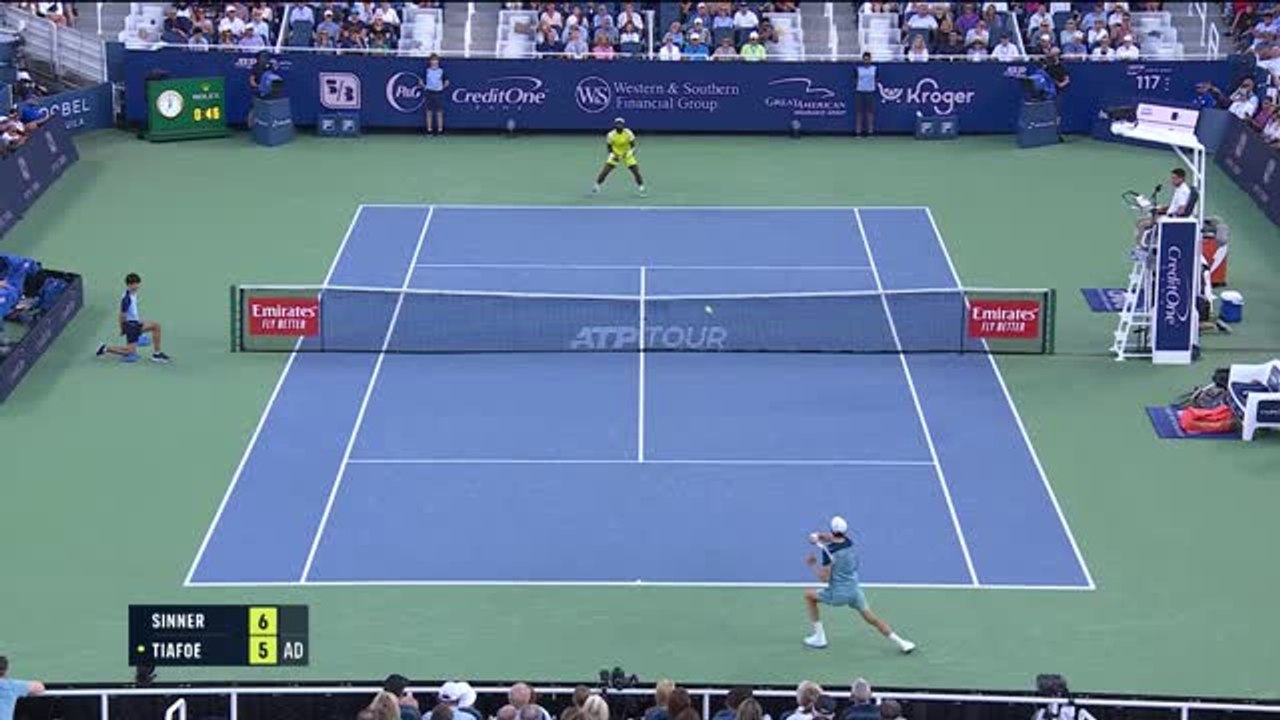 Cincinnati - 2ème Masters 1000 pour un Sinner trop fort pour Tiafoe