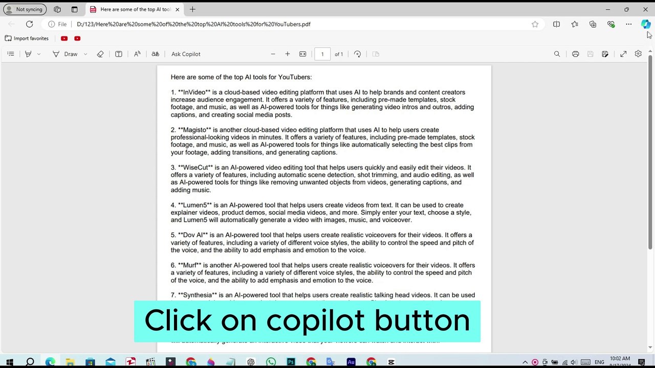 Summarize PDF file using Co-pilot