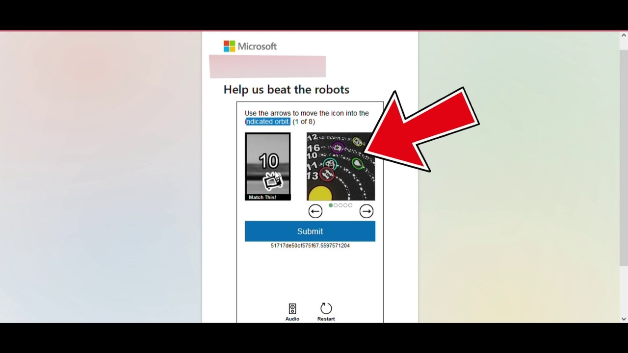 Use the arrows to move the icons into the indicated orbit |Outlook Captcha Solution | Microsoft fix