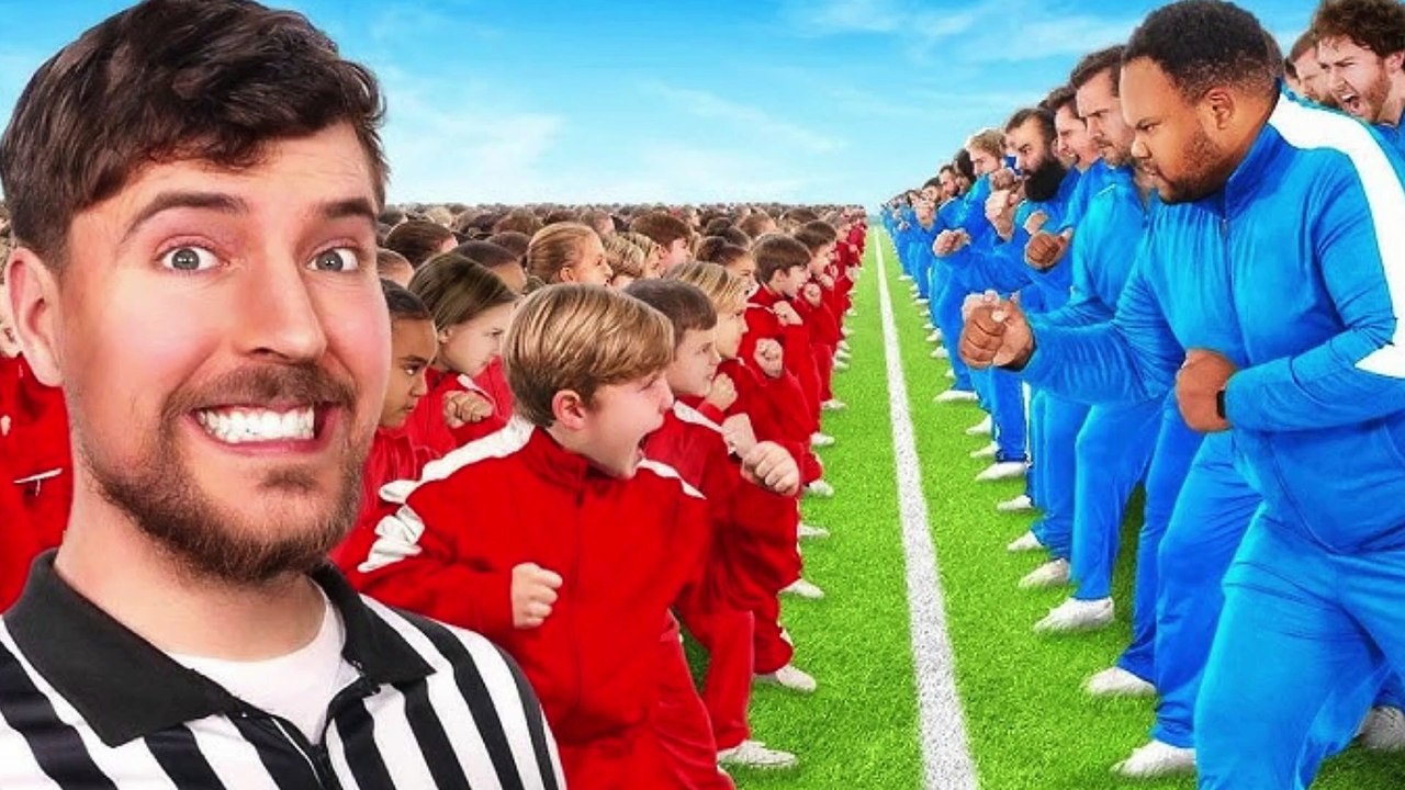 MrBeast 100 Kids Vs 100 Adults For $500,000