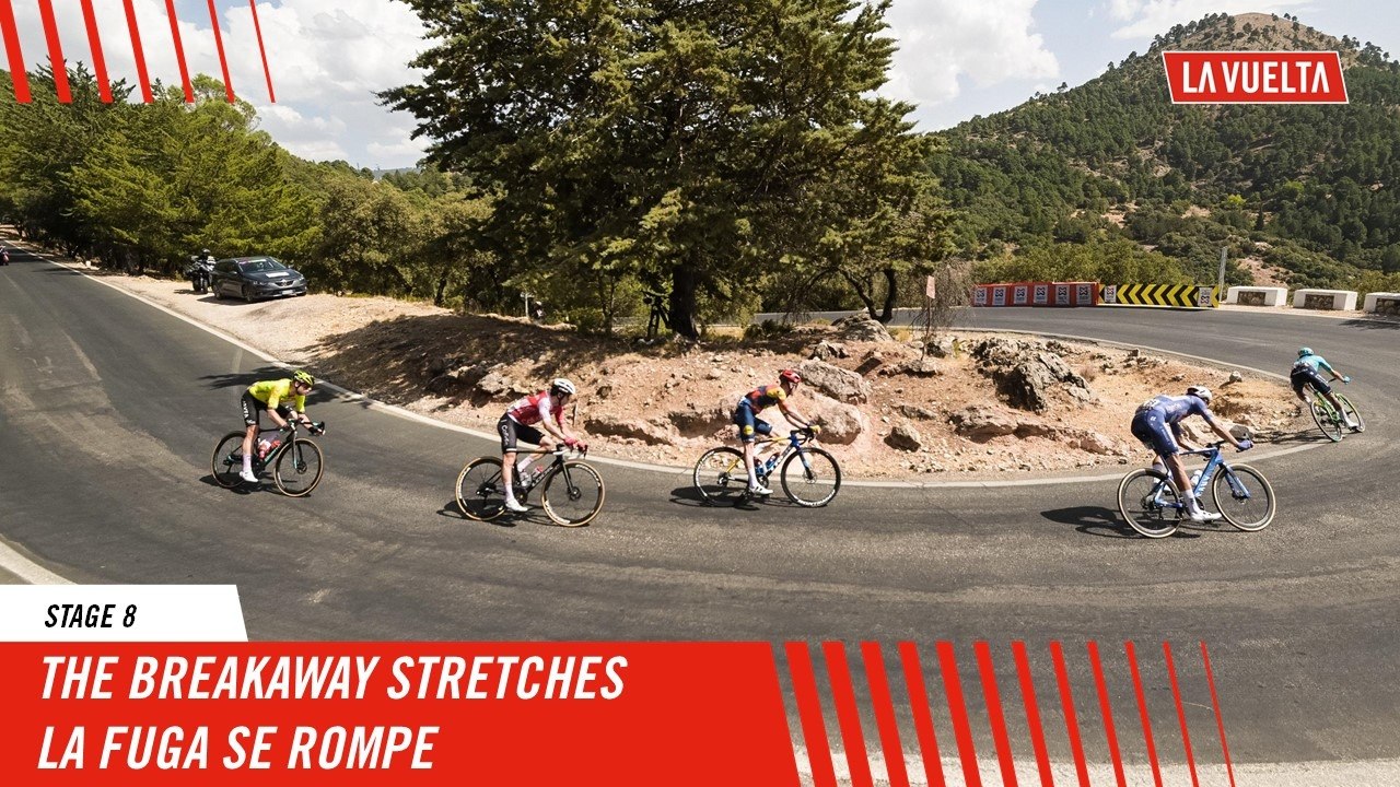 The breakaway stretches - Stage 8 - La Vuelta 2024