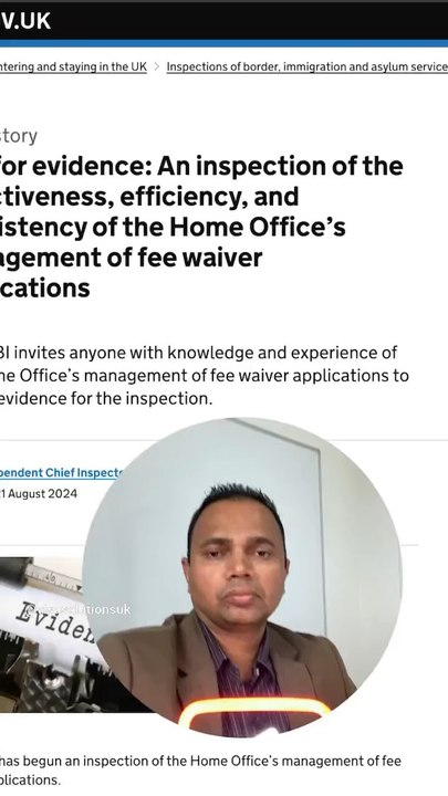 ICIBI Inspection of the Home Office Management of Fee Waiver Applications