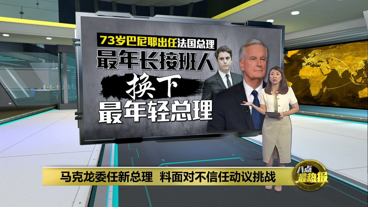 马克龙委任新法国总理   73岁巴尼耶出线成最年长接班人