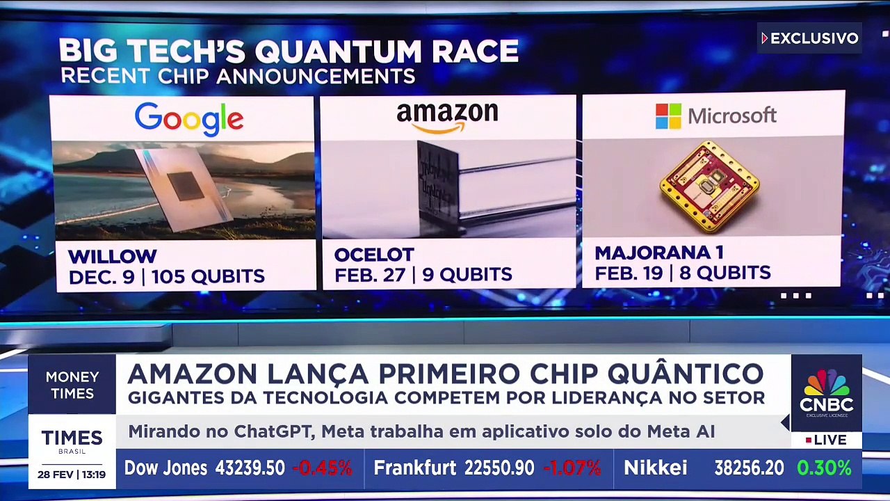 Amazon lança chip quântico em corrida tecnológica contra Google e Microsoft