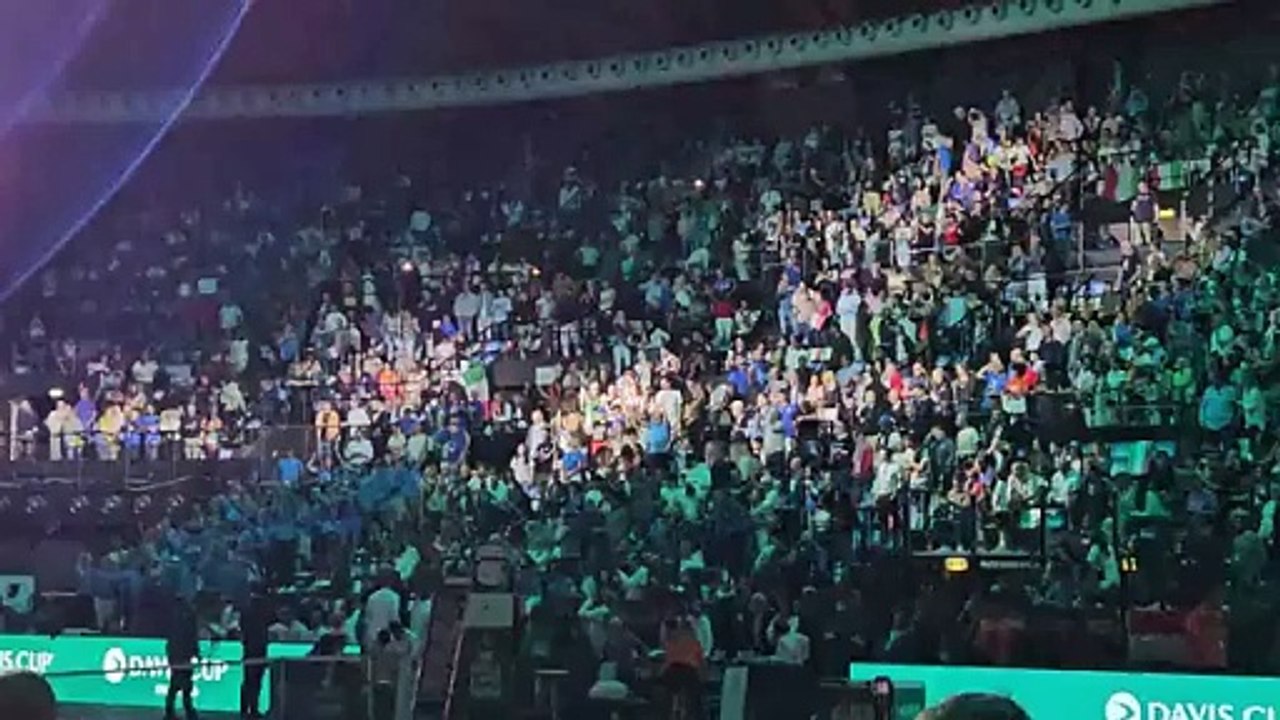 Bologna, Sinner tifoso alla Coppa Davis: l'ovazione dell'Unipol Arena